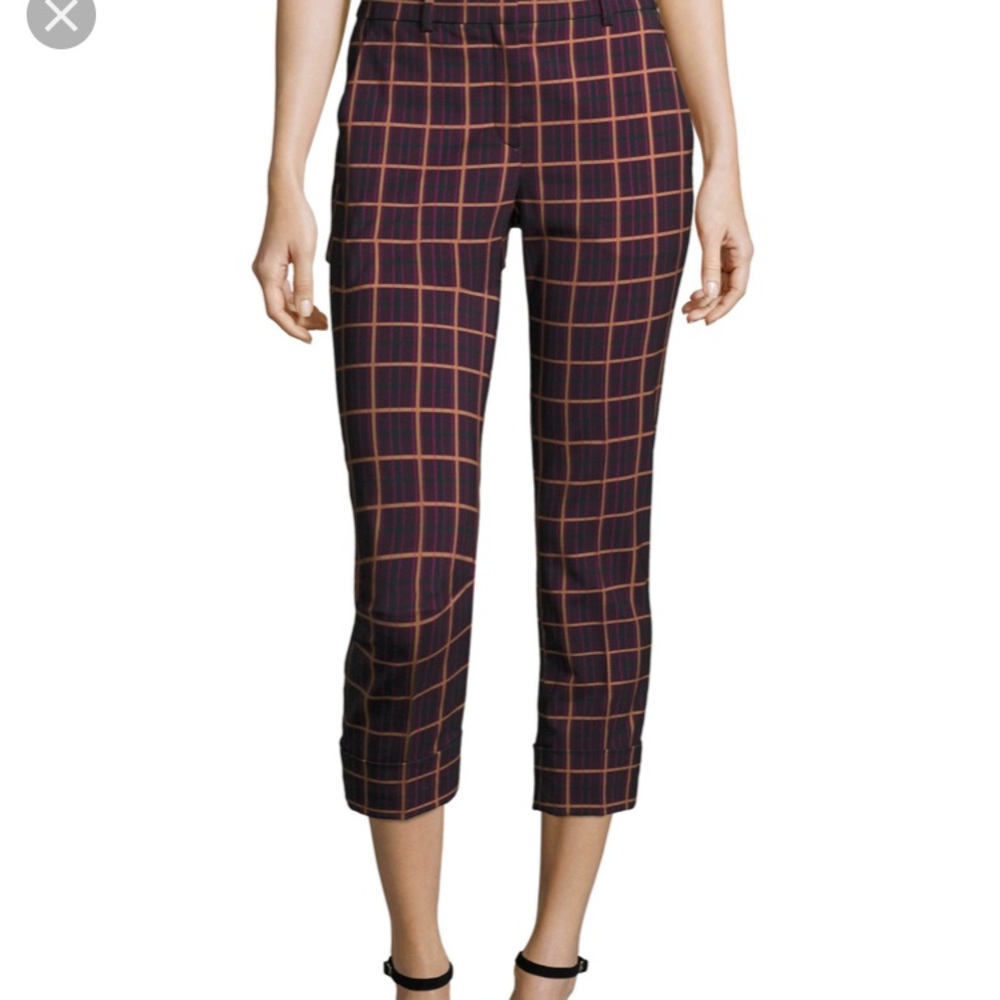 Theory plaid trousers